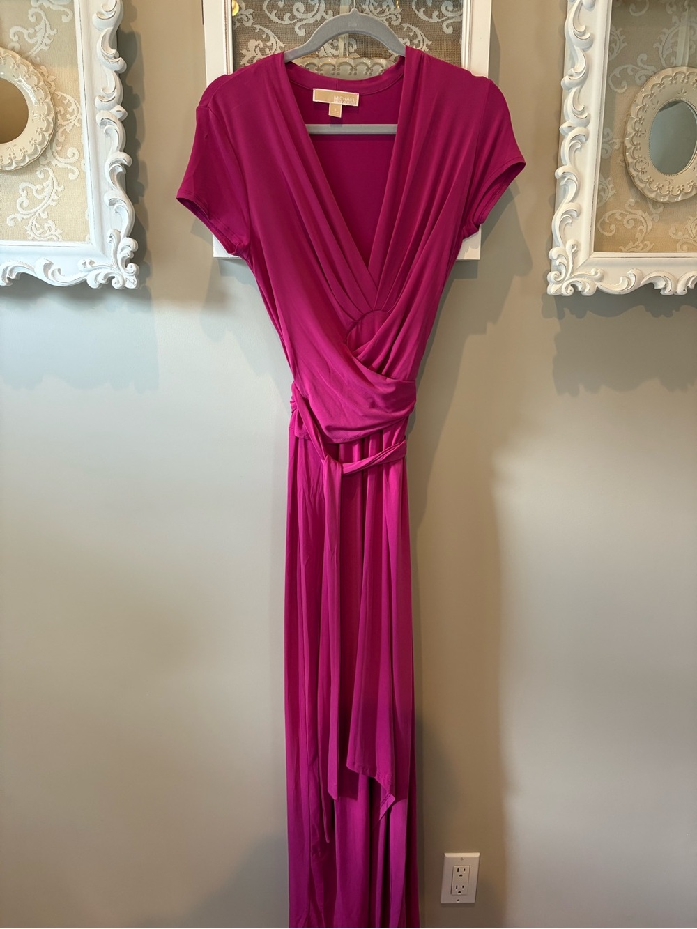 Michael Kors Magenta Wrap Maxi Dress